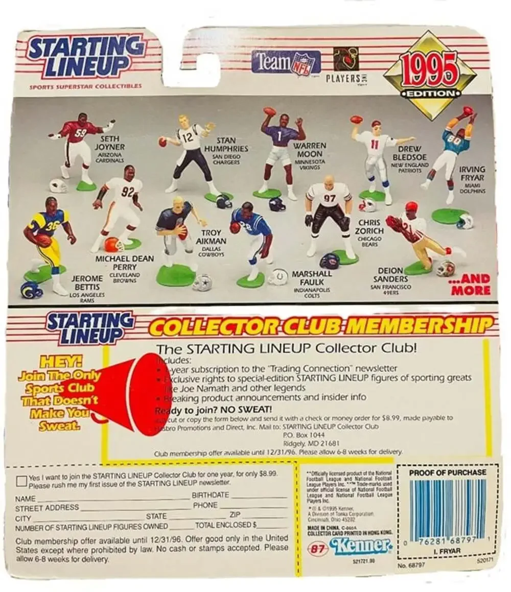 NEW 1995 Kenner Starting Lineup Irving Fryar Miami Dolphins Vintage Figure